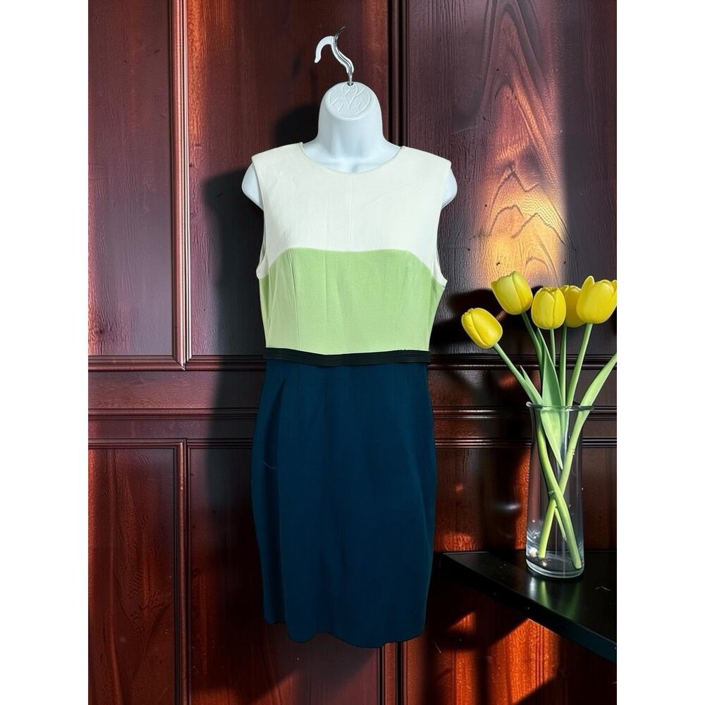 Narciso Rodriguez Colorblock Sheath Midi Dress Sz 14 US 46 EUR Silk Lining - Picture 7 of 8